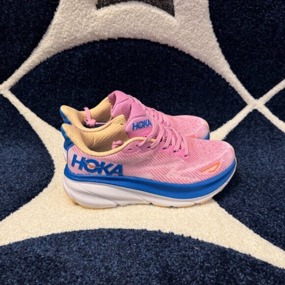 Hoka One One Clifton 9 Pink and Blue Running Shoe Women’s Size 7.5 - Picture 3 of 6